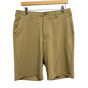 Ben Hogan Golf Shorts Mens 32 Khaki Tan Performance Stretch Flat Front Sporty
